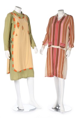 Lot 4 - Six summer day dresses, 1920s, including a...