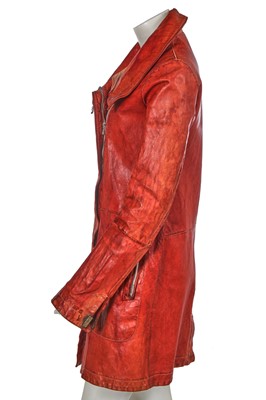 Lot 214 - A Carol Christian Poell garment-dyed red kangaroo leather coat, 'Self-Same' collection 2009