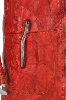 Lot 214 - A Carol Christian Poell garment-dyed red kangaroo leather coat, 'Self-Same' collection 2009