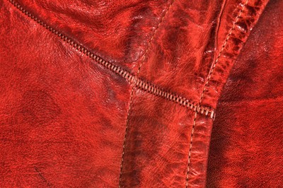 Lot 214 - A Carol Christian Poell garment-dyed red kangaroo leather coat, 'Self-Same' collection 2009
