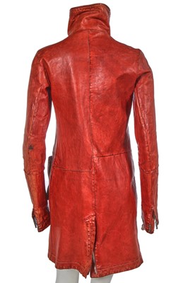 Lot 214 - A Carol Christian Poell garment-dyed red kangaroo leather coat, 'Self-Same' collection 2009