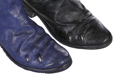 Lot 210 - Two pairs of Carol Christian Poell kangaroo leather One Piece Spiral Zip Prosthetic boots, circa 2010