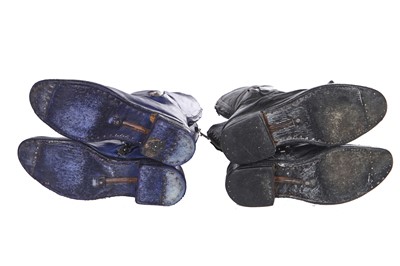 Lot 210 - Two pairs of Carol Christian Poell kangaroo leather One Piece Spiral Zip Prosthetic boots, circa 2010