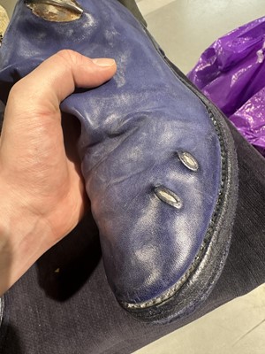 Lot 210 - Two pairs of Carol Christian Poell kangaroo leather One Piece Spiral Zip Prosthetic boots, circa 2010