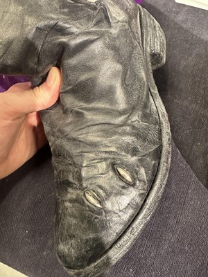 Lot 210 - Two pairs of Carol Christian Poell kangaroo leather One Piece Spiral Zip Prosthetic boots, circa 2010