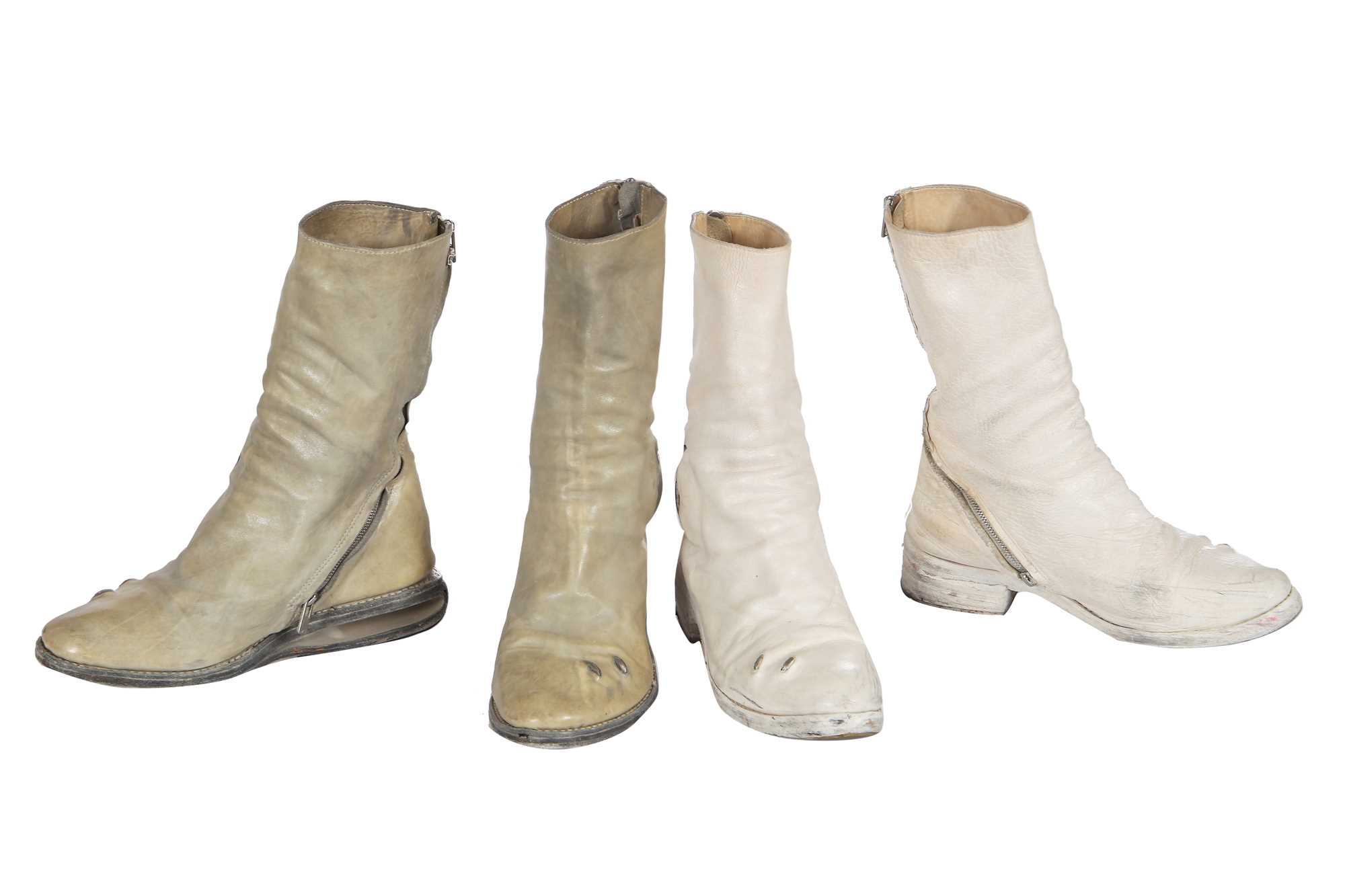 Click for high resolution Lot 211 - Two pairs of Carol Christian Poell One Piece Spiral Zip Prosthetic Boots, circa 2010