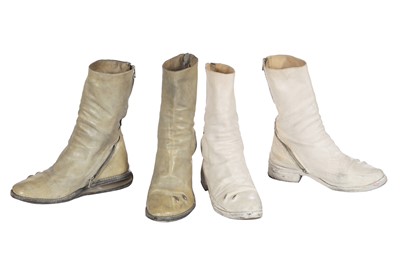 Lot 211 - Two pairs of Carol Christian Poell One Piece Spiral Zip Prosthetic Boots, circa 2010