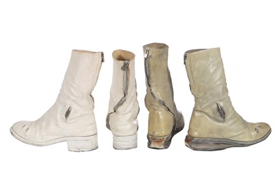 Lot 211 - Two pairs of Carol Christian Poell One Piece Spiral Zip Prosthetic Boots, circa 2010