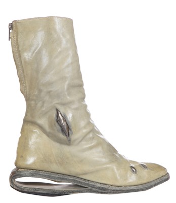 Lot 211 - Two pairs of Carol Christian Poell One Piece Spiral Zip Prosthetic Boots, circa 2010
