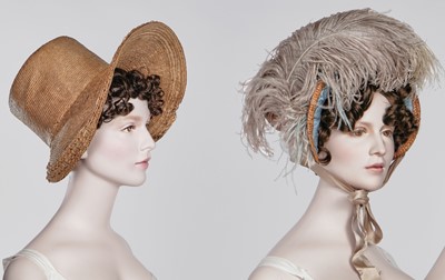 Lot 94 - Four 19th-century straw bonnets