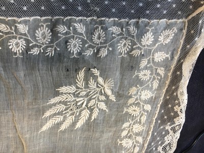 Lot 7 - Three fichus/shawls, late 18th-early 19th-century