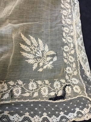Lot 7 - Three fichus/shawls, late 18th-early 19th-century