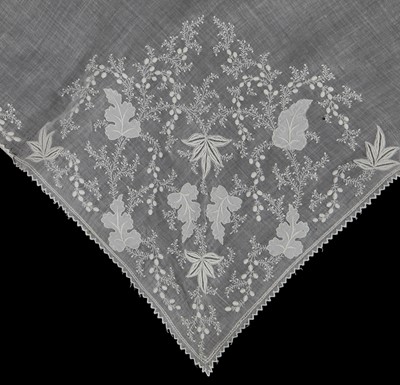 Lot 27 - A group of whitework shawls and fichus, first half of the 19th century