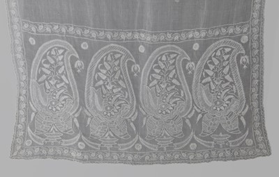 Lot 88 - A fine embroidered muslin stole, Indian, early 19th century