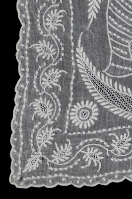 Lot 88 - A fine embroidered muslin stole, Indian, early 19th century