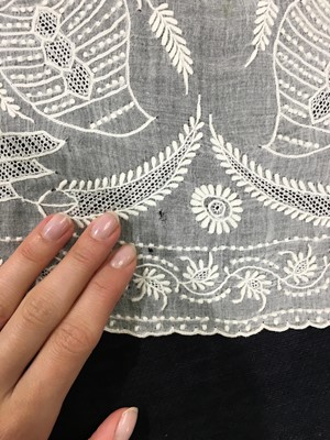Lot 88 - A fine embroidered muslin stole, Indian, early 19th century