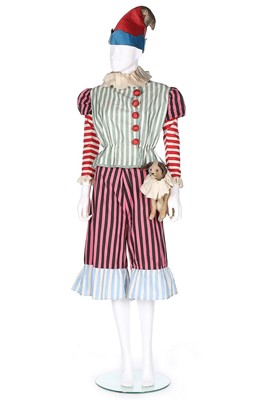 Lot 409 - A striped cotton punchinelle fancy dress...