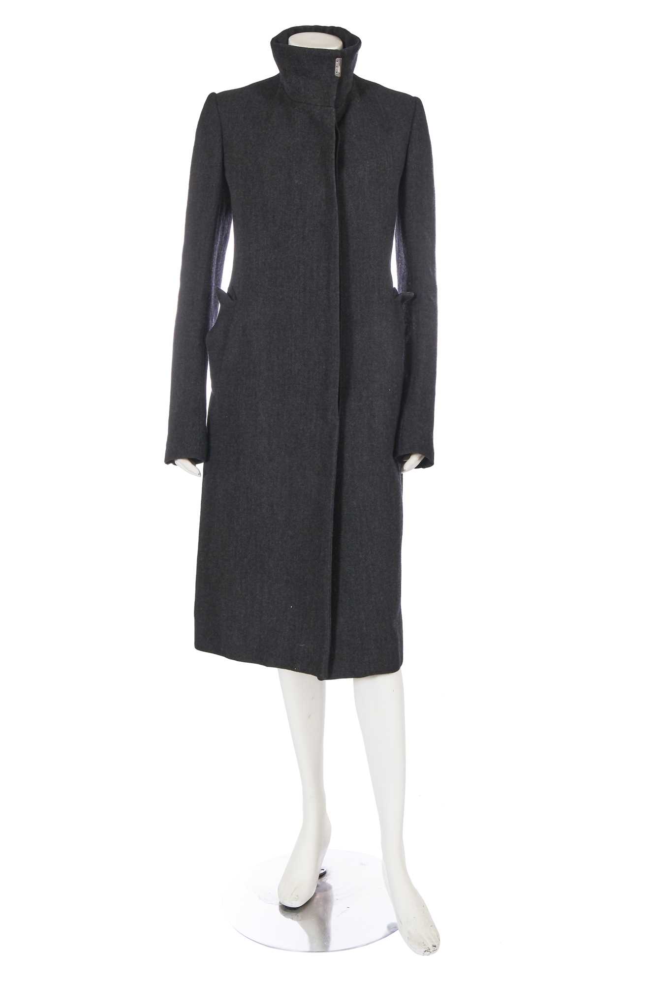 Click for high resolution Lot 216 - A Carol Christian Poell grey wool-ramie blend coat, 'Self-Same' collection, 2009
