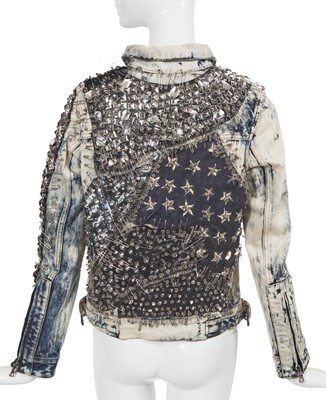 Lot 81 - A Balmain by Christophe Decarnin American flag denim and leather jacket, Spring-Summer 2011