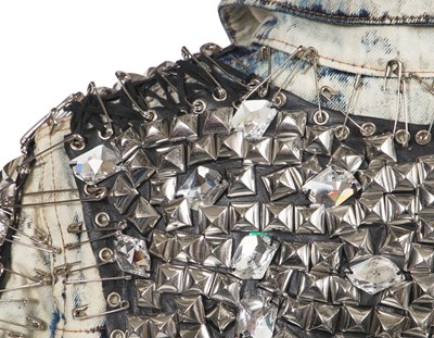 Lot 81 - A Balmain by Christophe Decarnin American flag denim and leather jacket, Spring-Summer 2011