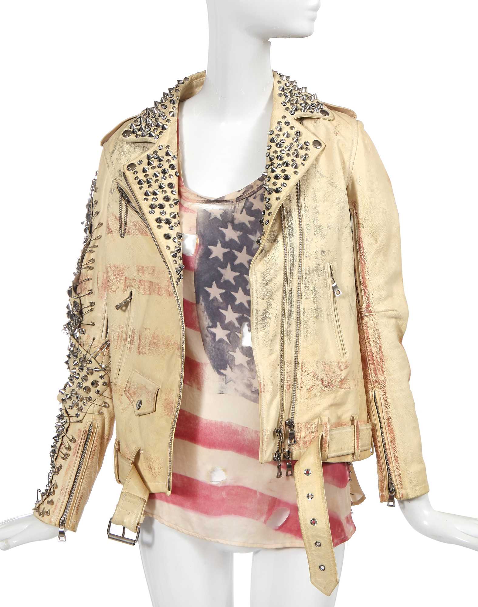 Lot 82 - A Balmain by Christophe Decarnin American flag leather jacket, Spring-Summer 2011