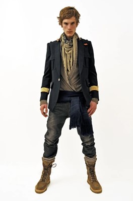 Lot 19 - A Balmain by Christophe Decarnin black gabardine military-inspired jacket, Autumn-Winter 2011-12