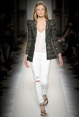 Lot 89 - A Balmain by Christophe Decarnin studded black cotton suit, Spring-Summer 2009