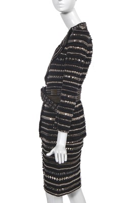 Lot 89 - A Balmain by Christophe Decarnin studded black cotton suit, Spring-Summer 2009