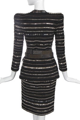 Lot 89 - A Balmain by Christophe Decarnin studded black cotton suit, Spring-Summer 2009