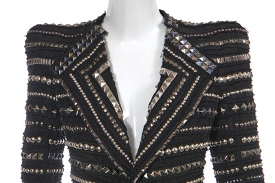 Lot 89 - A Balmain by Christophe Decarnin studded black cotton suit, Spring-Summer 2009