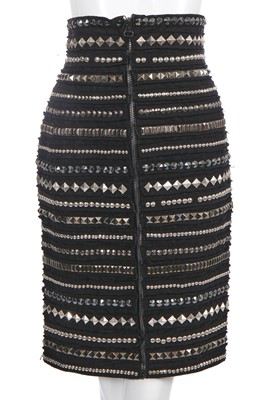 Lot 89 - A Balmain by Christophe Decarnin studded black cotton suit, Spring-Summer 2009