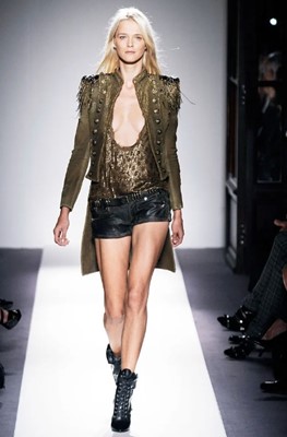 Lot 83 - A Balmain by Christophe Decarnin khaki canvas military-inspired tailcoat, Spring-Summer 2010