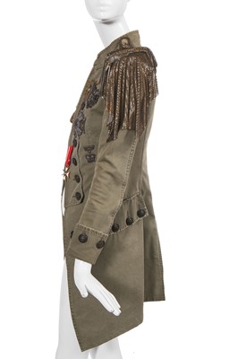 Lot 84 - A Balmain by Christophe Decarnin green cotton military-inspired coat, Spring-Summer 2010