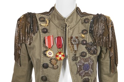 Lot 84 - A Balmain by Christophe Decarnin green cotton military-inspired coat, Spring-Summer 2010