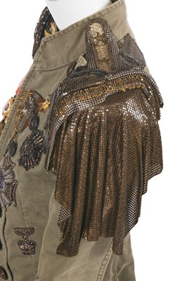 Lot 84 - A Balmain by Christophe Decarnin green cotton military-inspired coat, Spring-Summer 2010