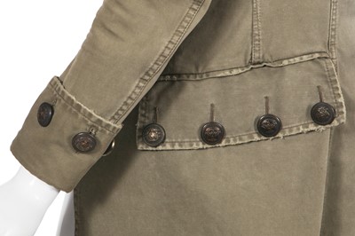 Lot 84 - A Balmain by Christophe Decarnin green cotton military-inspired coat, Spring-Summer 2010