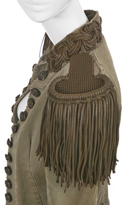 Lot 85 - A Balmain by Christophe Decarnin green cotton military-inspired coat, Spring-Summer 2010