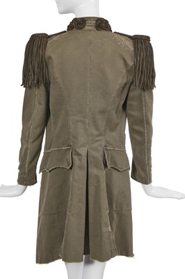 Lot 85 - A Balmain by Christophe Decarnin green cotton military-inspired coat, Spring-Summer 2010