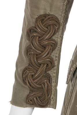 Lot 85 - A Balmain by Christophe Decarnin green cotton military-inspired coat, Spring-Summer 2010