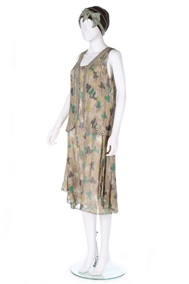 Lot 3 - A printed lamé cocktail dress, the fabric...