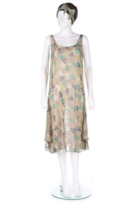Lot 3 - A printed lamé cocktail dress, the fabric...