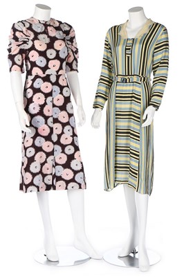 Lot 5 - Seven printed summer dresses, 1930s, including...