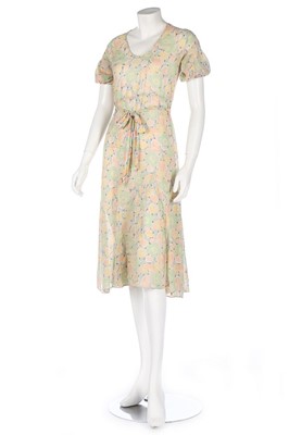 Lot 5 - Seven printed summer dresses, 1930s, including...