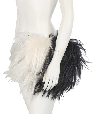 Lot 236 - A Chrome Hearts black and white goat hair clutch, circa 2010