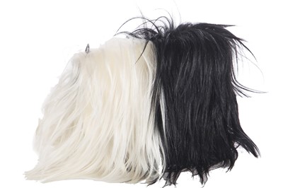 Lot 236 - A Chrome Hearts black and white goat hair clutch, circa 2010