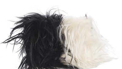 Lot 236 - A Chrome Hearts black and white goat hair clutch, circa 2010