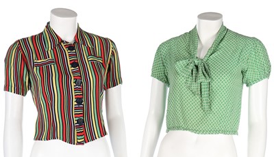 Lot 8 - A large group of colourful blouses and...