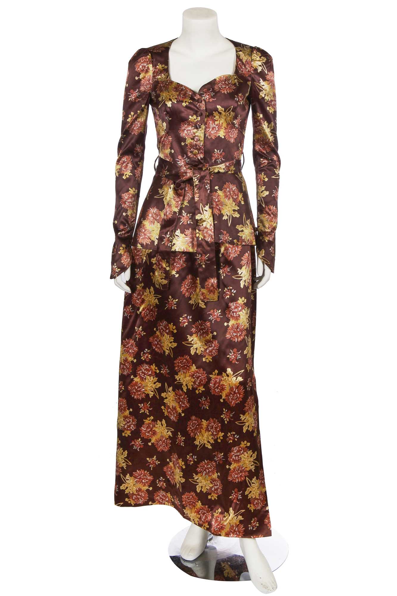 Lot 496 - A Biba floral printed satin ensemble, circa 1970