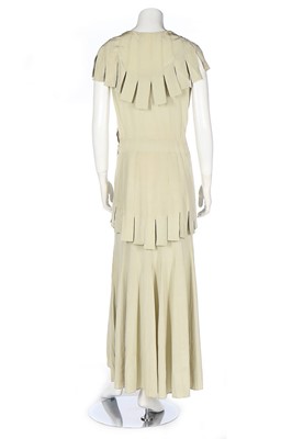 Lot 157 - A Lucien Lelong couture pale green silk gown...