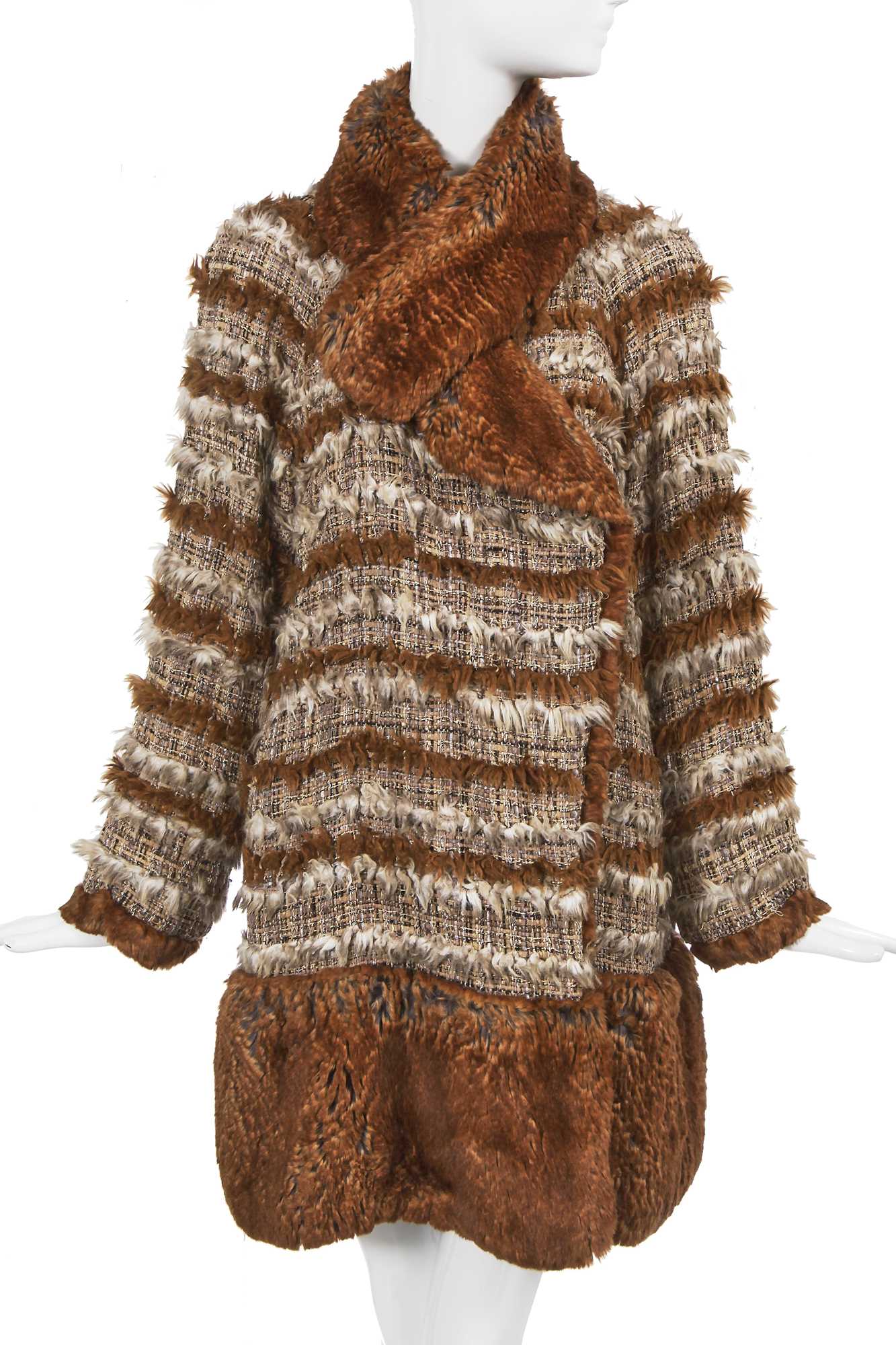 Lot 27 - A Chanel by Karl Lagerfeld tweed and fur coat, Autumn-Winter 2010-11